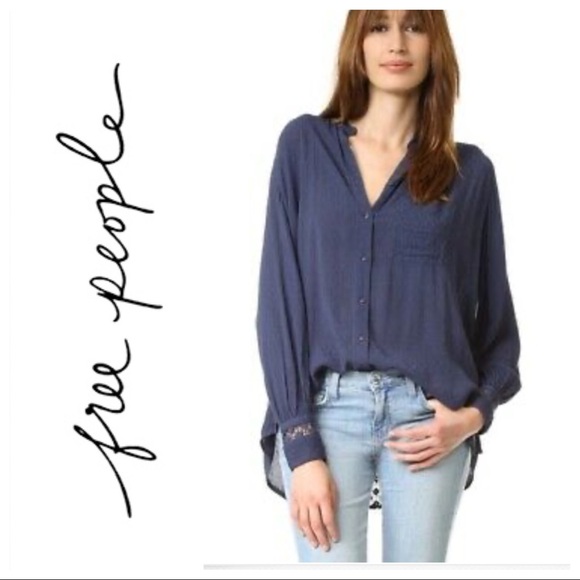 Free People Tops - Free People The Best Button Front Top Navy sz XS